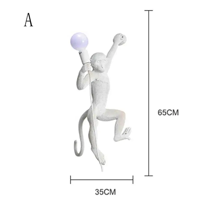 Скандинавская смоляная лампа в форме обезьяны светодиодный подвесной