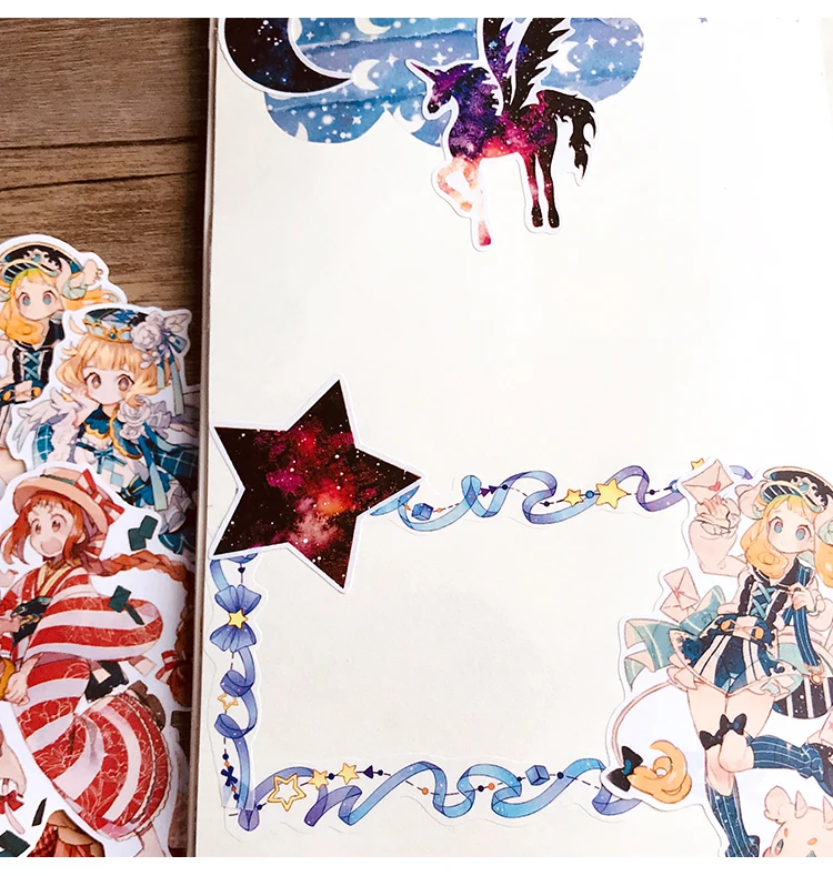 

22Pcs/Pack Vintage Fantasy Galaxy Unicorn Animals Sticker DIY Scrapbooking Album Junk Journal Planner Decorative Stickers
