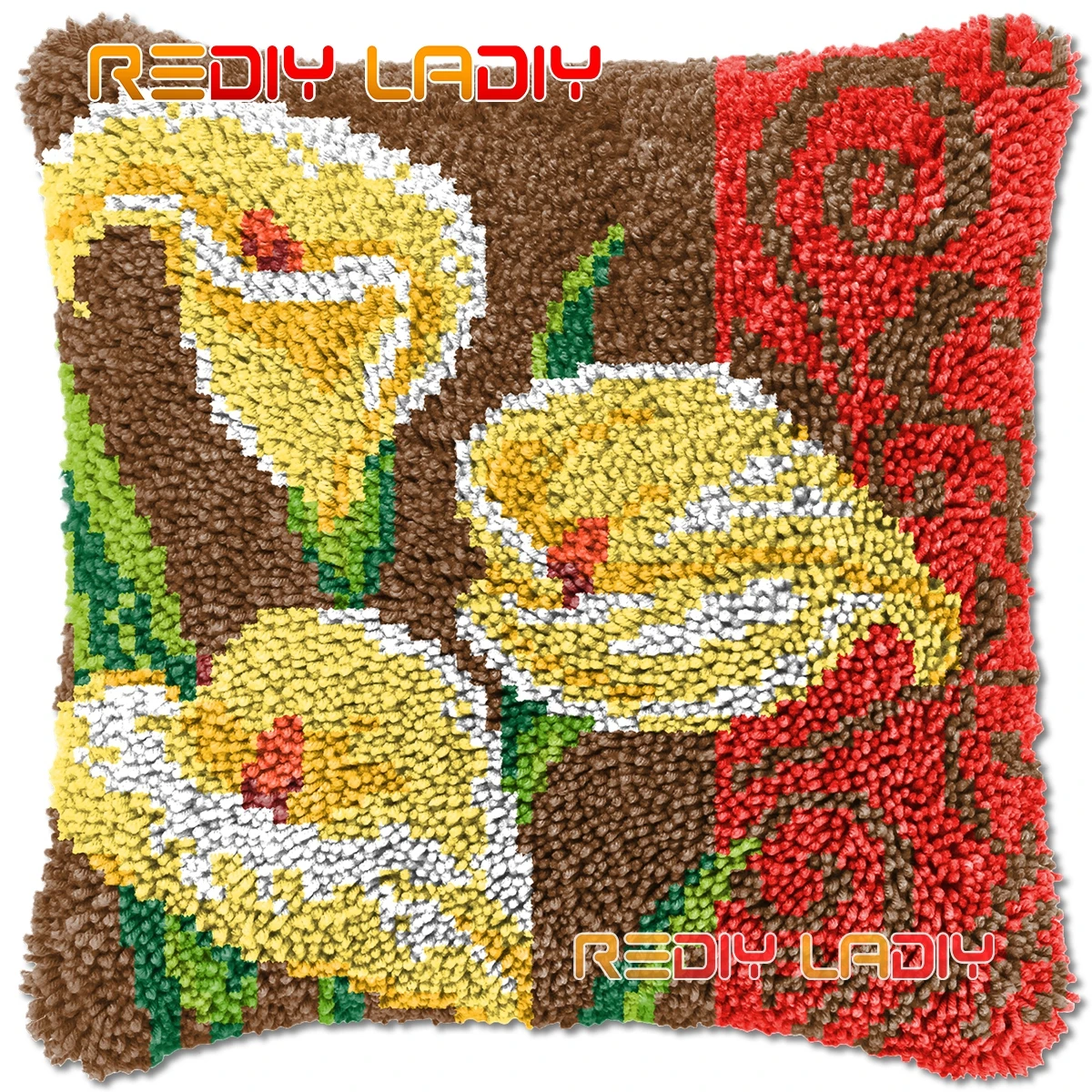 

Крюк с защелкой подушки Galla Цветы DIY кружево Наборы не сужающийся книзу массивный акриловой пряжи искусства вяжущие крючком высокие Подушка...