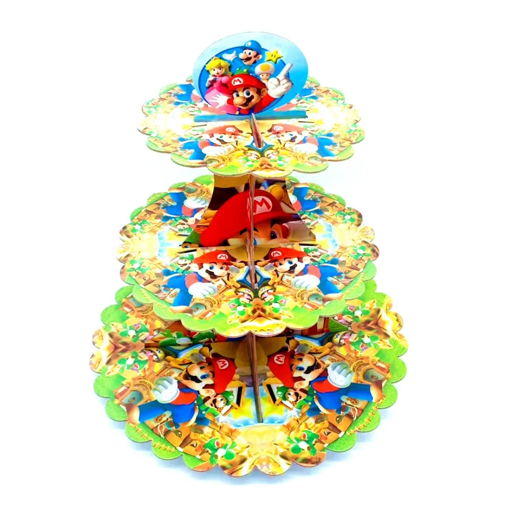 Cakestand-1set Супер Марио тема одноразовые тарелки салфетки для стаканчиков Mario Bros тематические вечерние украшения коробки конфет выбросы баннеры вечерние поставки - Цвет: Cakestand-1set