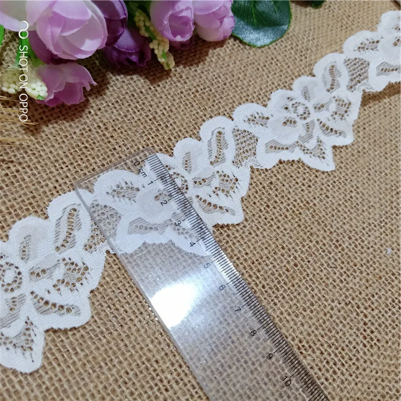 * 4 8 см в ширину Φ черно-белая эластичная лента вышивка кружево украшение сделай