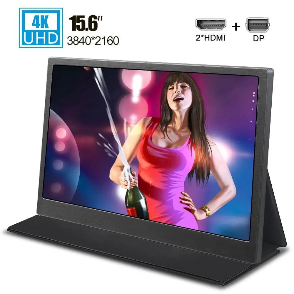 Новый 4K 15 6 портативный монитор IPS LCD экран 3840x2160 UHD для ПК компьютера ноутбука