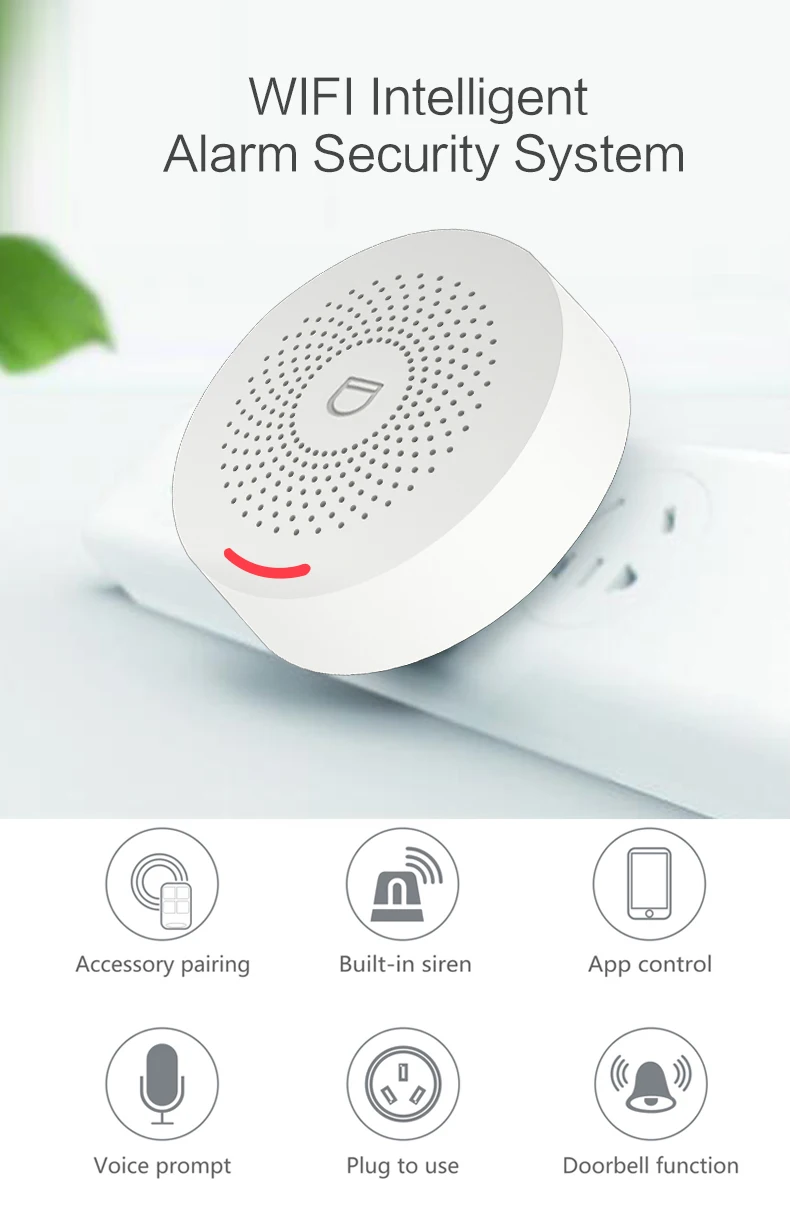 Tuya Smart Home Security Alarm System Hub Kit ,Host with sound function, support Google and Alexa，Smar Life App