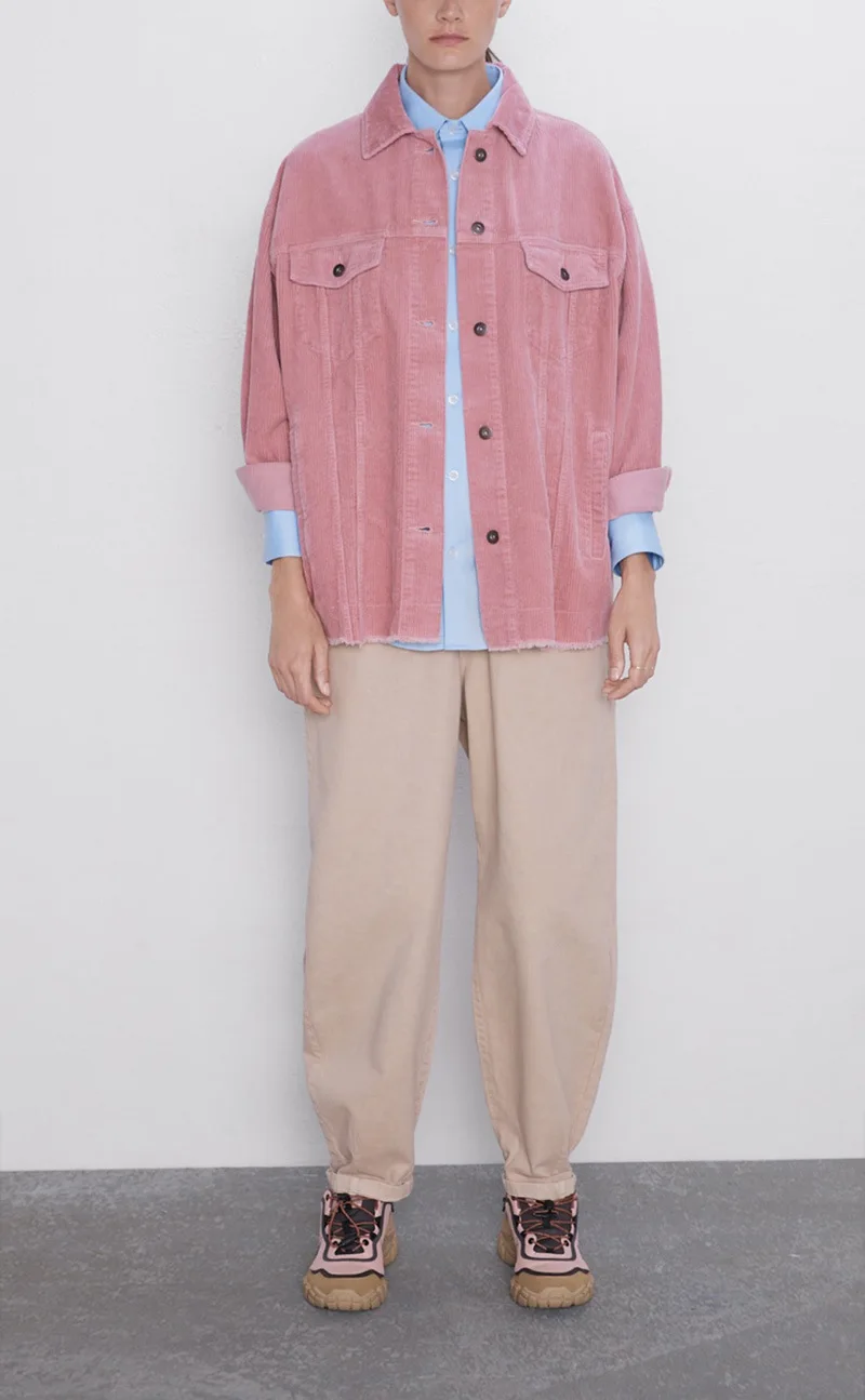 Женский европейский бойфренд Повседневный свободный вельветовый с длинным