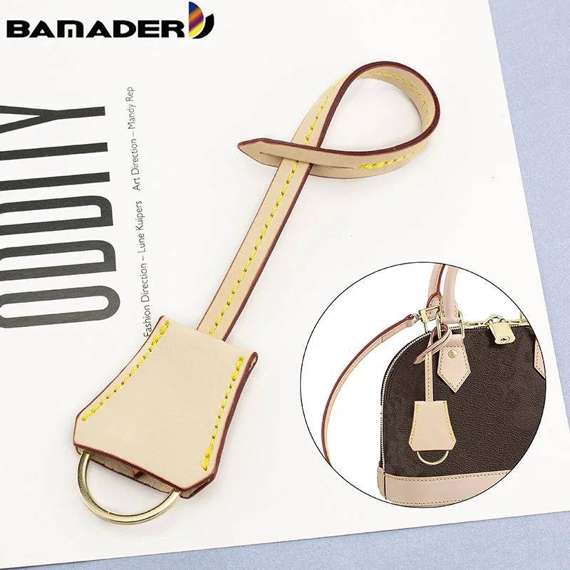 

BAMADER Bag Pendant Charms Handmade Genuine Leather Key Bell Keychains Rings Woman Luxury Bag Decorations Handbag Accessories