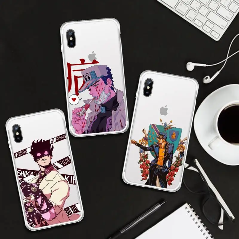 

JoJo Killer Queen anime Phone Case Transparent for iPhone 6 7 8 11 12 s mini pro X XS XR MAX Plus cover funda shell