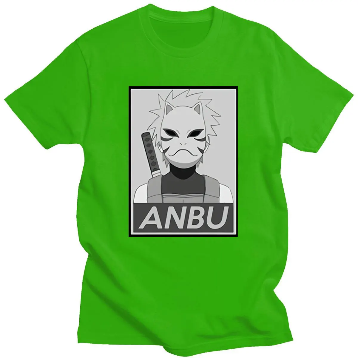 Футболка мужская с аниме-принтом хлопок 100% коротким рукавом Повседневная