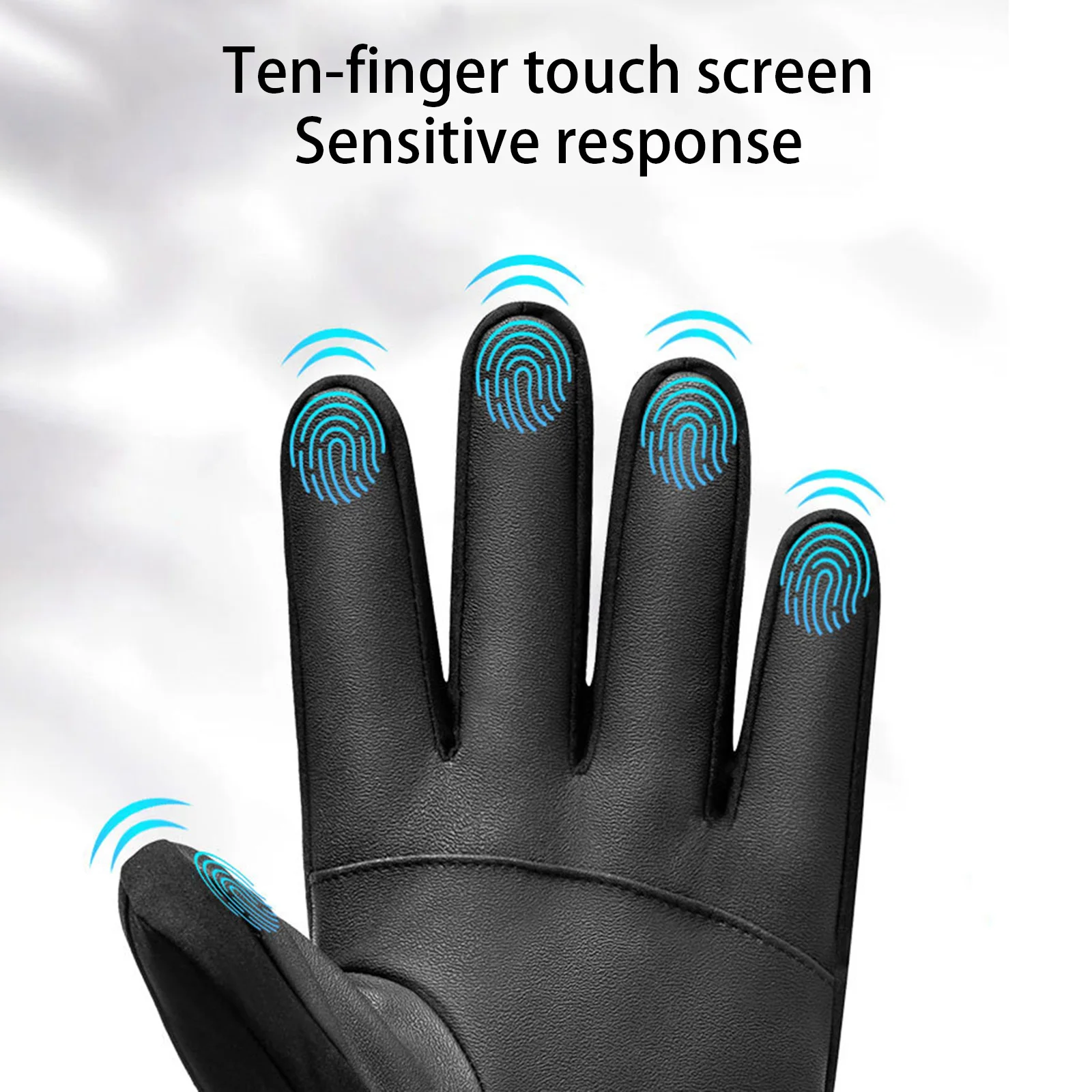 Зимние теплые перчатки для мужчин и женщин кожаное пальто против скольжения