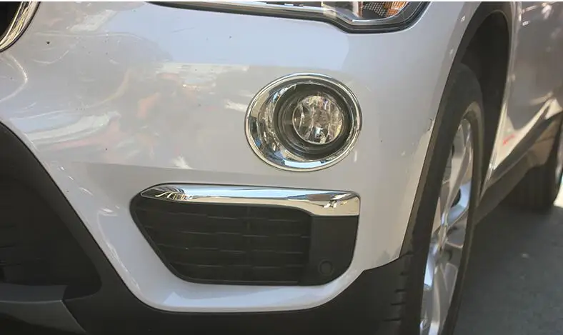 Для BMW X1 F48 2016 2017 материя ABS Хромированная Пластиковая передняя противотуманная