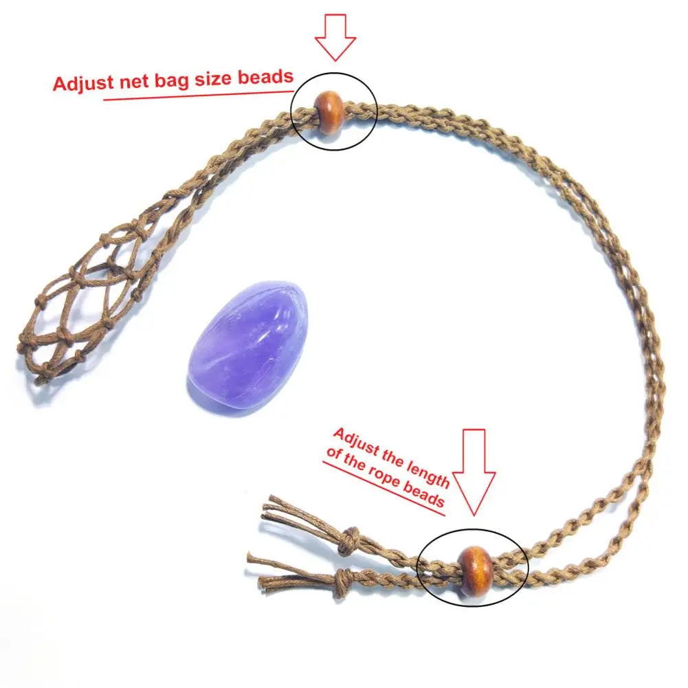 Natural Quartz Crystal Necklace Cord - Raw Stone Holder Fish Net Chakra Point Healing Pendant Amulet image 4