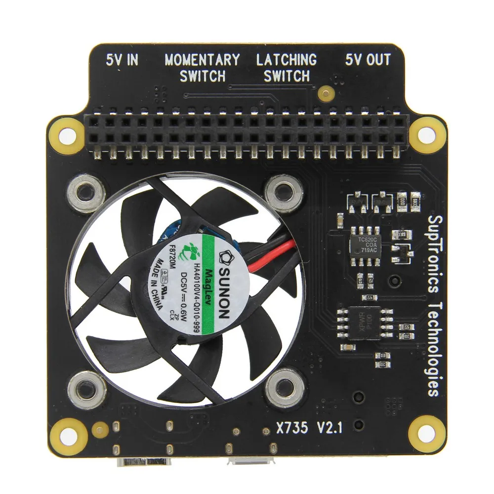 Raspberry Pi X735 безопасное выключение управление питанием и автоматическое охлаждение платы для Raspberry Pi 4 Модель B/3B+(plus)/3B/2B