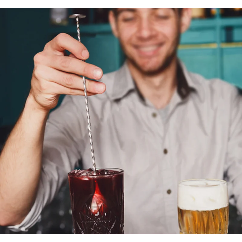 Нержавеющая сталь бар коктейльный витой смешивания Stirrin Ложка Вилка наконечник