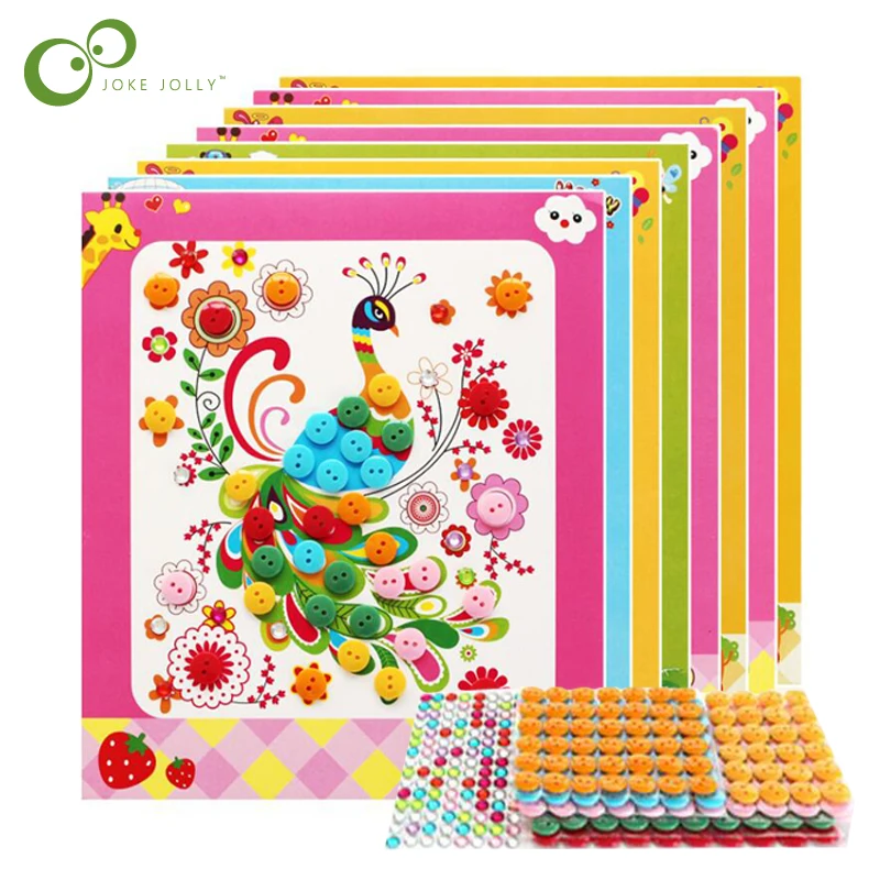 8 шт. детские наклейки пуговицы для творчества|Юный художник| |