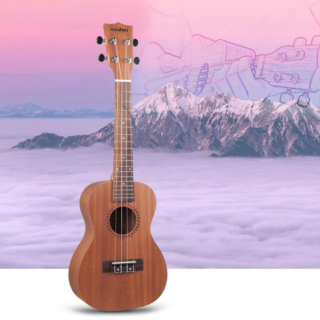 NAOMI Concert Ukulele Kit Vintage Uke for Beginner With Starter Gig Bag 23 Inch Sapele Wood | Спорт и развлечения