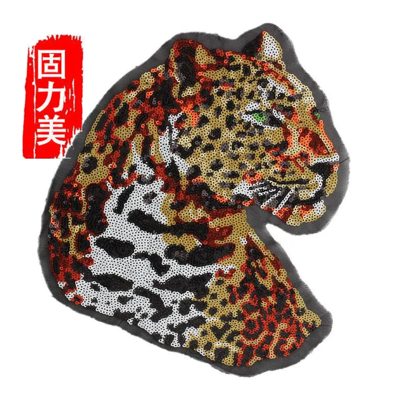 1 шт. блестки леопард тигр Лев волк вышивка нашивки для женского пальто