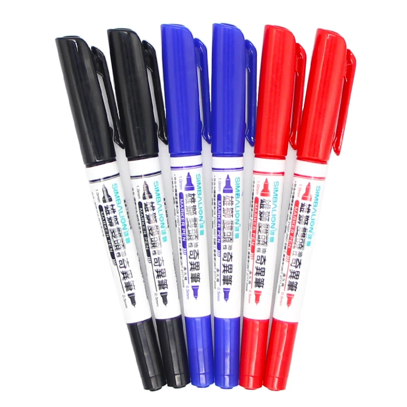 

SIMBALION Sketching Markers Black Blue Red Permanent Marker Drawing Liners Colored Pens Stationery Supplies