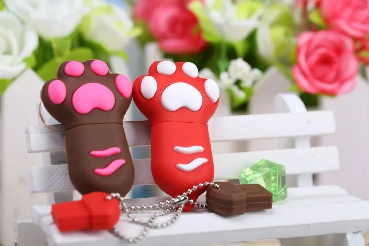 

Cat claw usb3.0 disk cartoon animal cute creative fashion usb disk corporate gift white/brown/black/pink/blue footprint memory