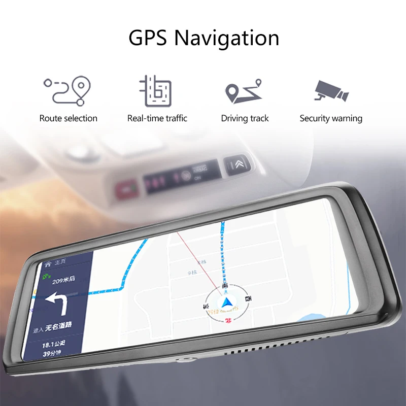 10 дюймов зеркало заднего вида Full HD ips сенсорный экран Автомобильный