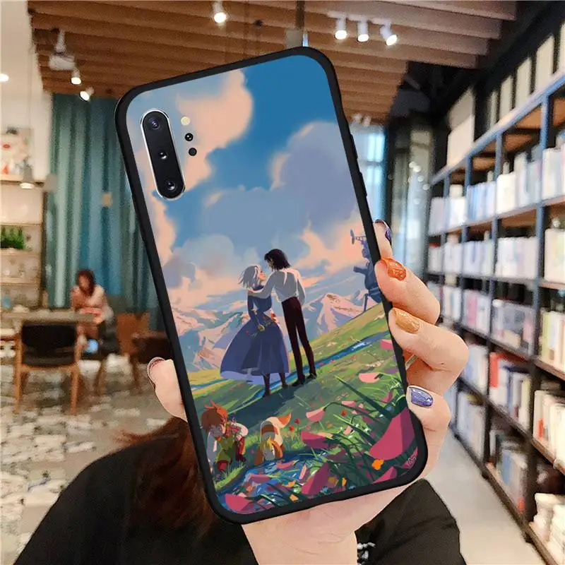 

Anime Howls Moving Castle kiss Phone Case For Samsung A50 A51 A71 A20E A20S S10 S20 S21 S30 Plus ultra 5G M11 funda cover