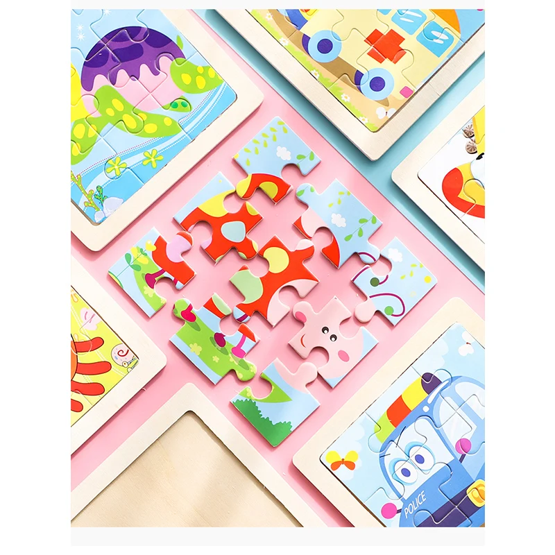 Монтессори Деревянные пазлы Игрушки для детей Развивающие Детские доска