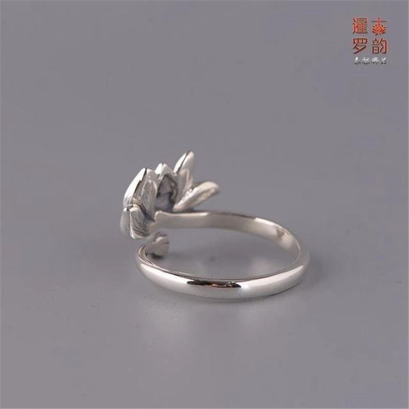 2020 новое ретро кольцо синего лотоса женское модное открытое эмалированное из