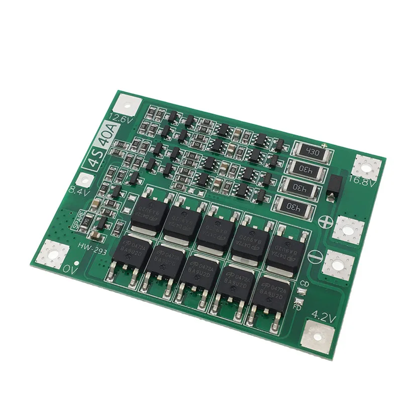 Защитная плата 3S/4S 40A/60A 18650 BMS для зарядки литий ионных батарей двигателя