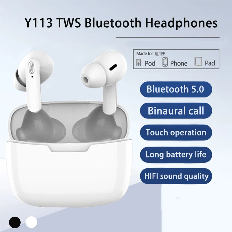 

Y113 TWS Mini Music Bluetooth Earphones Noise Reduction Headset Sports Earbuds For Oppo Huawei Iphone Xiaomi Wireless Headphones