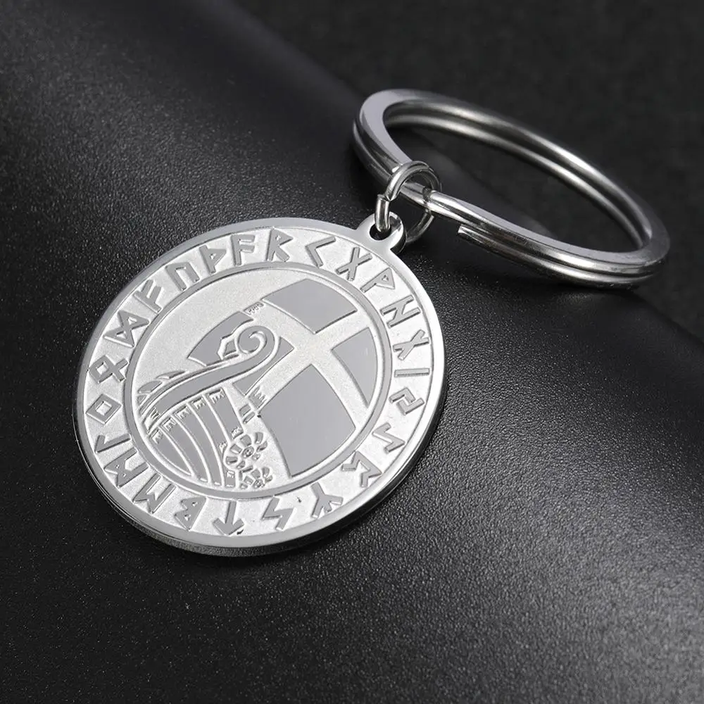 Teamer Pirate Boat Pendant Key Chains Supernatural Crusades Viking Norse Runes Stainless Steel Ring Holder Keychain Gift | Украшения и