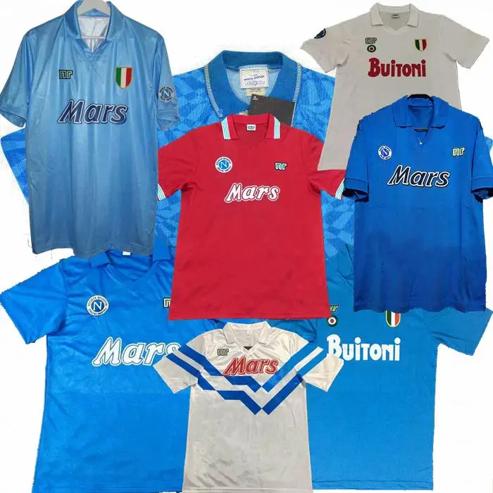 Классическая Ретро футбольная майка Napoli 1986 1987 1988 1989 1991 1992 1993 86 87 88 89 90 91 92 93