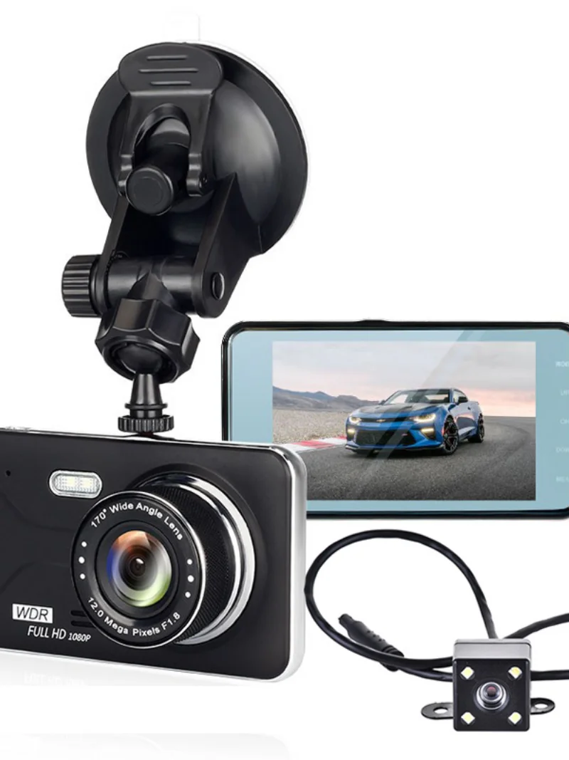 1080P HD Автомобильный видеорегистратор камера 4-дюймовый IPS-экран широкий угол