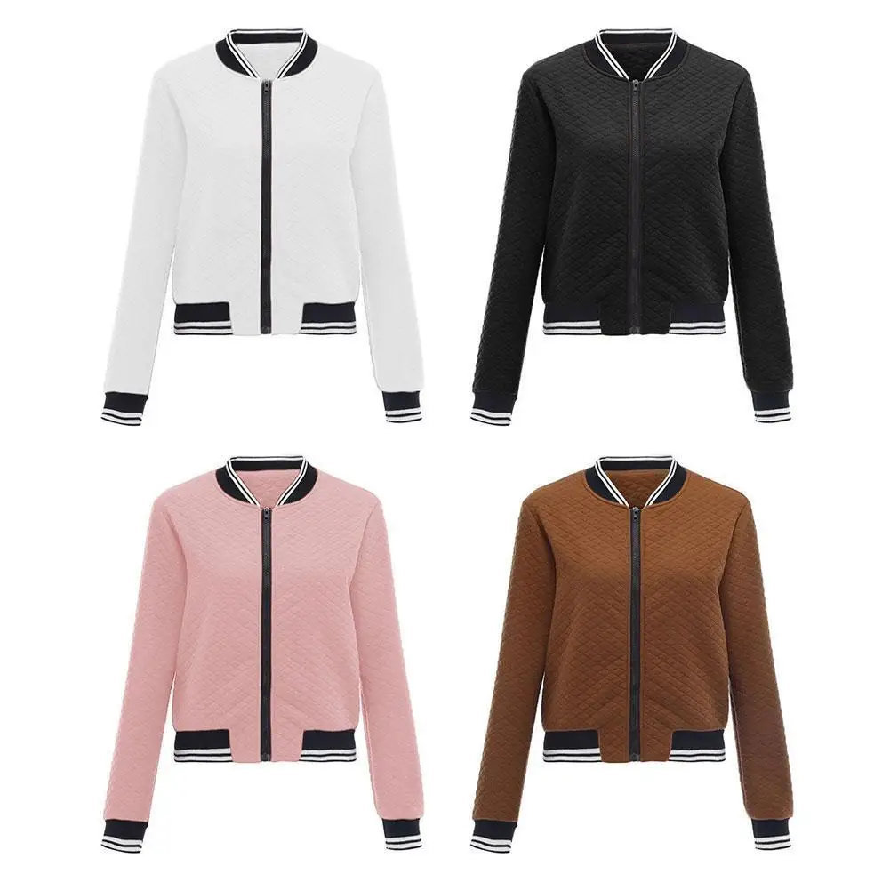 

Women Pockets Spring Summer Long Sleeve Jacket Outwear Casual Slim Streetwear Zipper Bomber Plus Size Coat Woman Office Wear