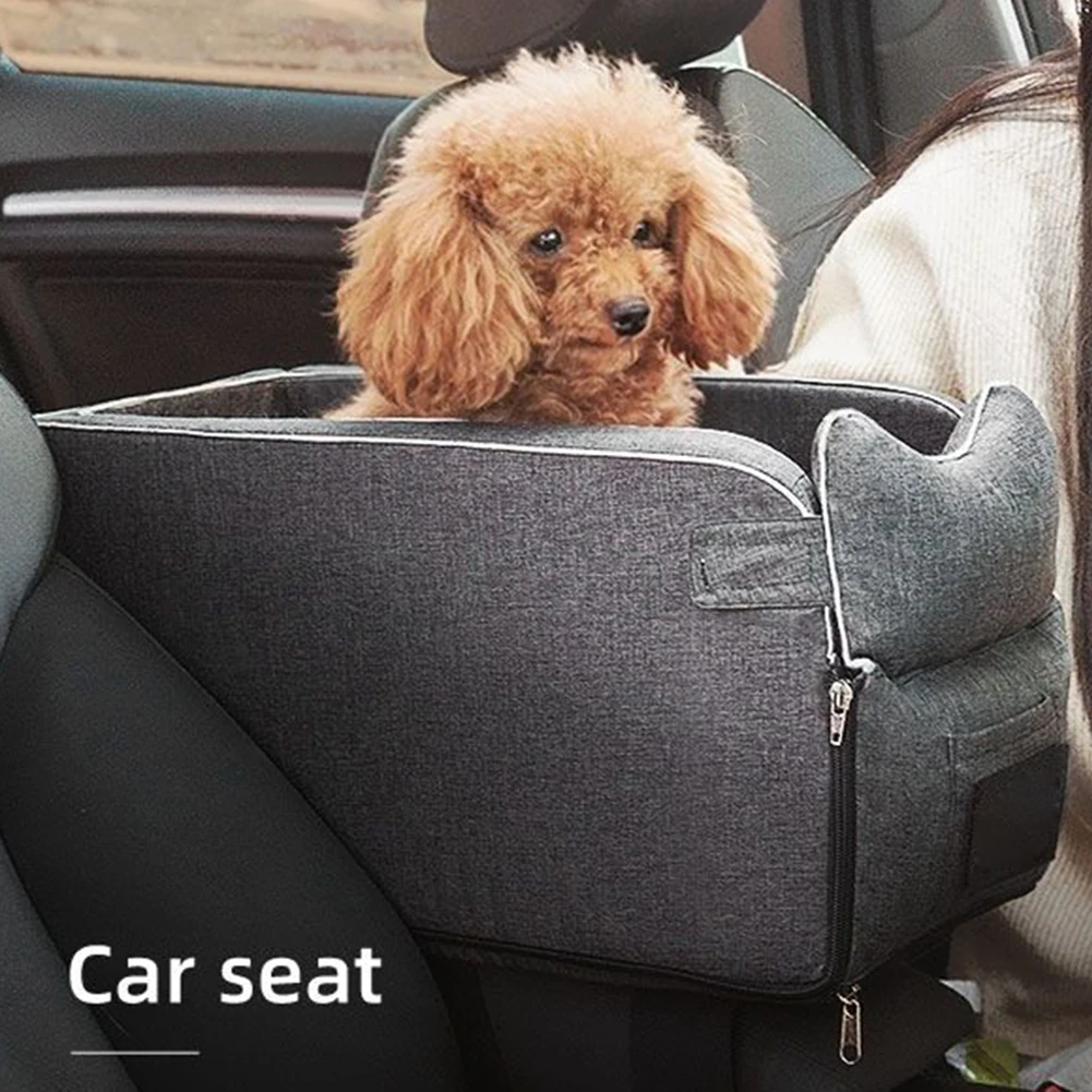 

Pet Dog Cat Car Bag Pad Seat Belts Safe Carry House Puppy Travel Removable Anti-Dirty Front Row Kennel Nest Basket Accessories