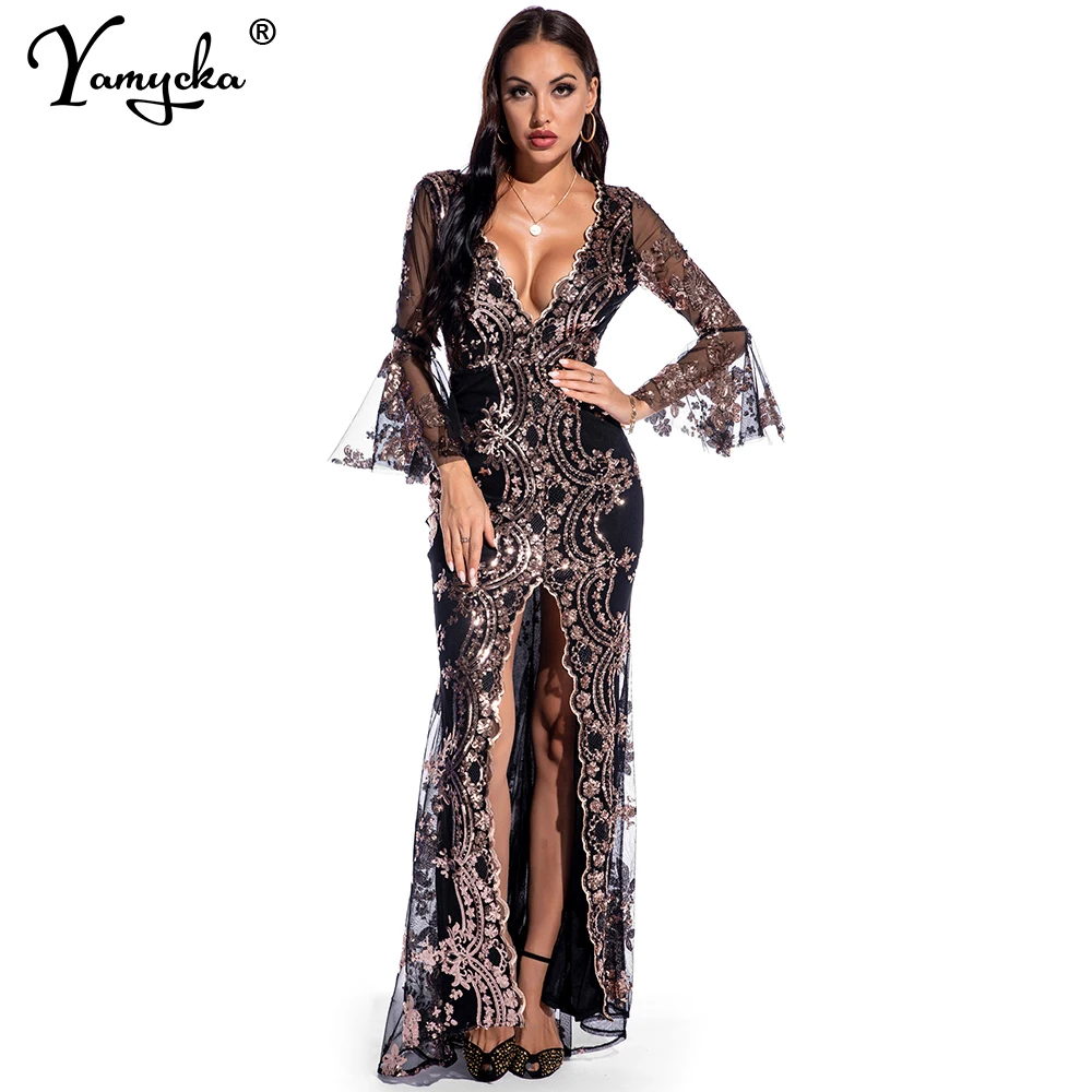 

Sexy vintage Maxi Club woman summer sequin dress women party night glitter bodycon black White long dress ladies dresses vestido