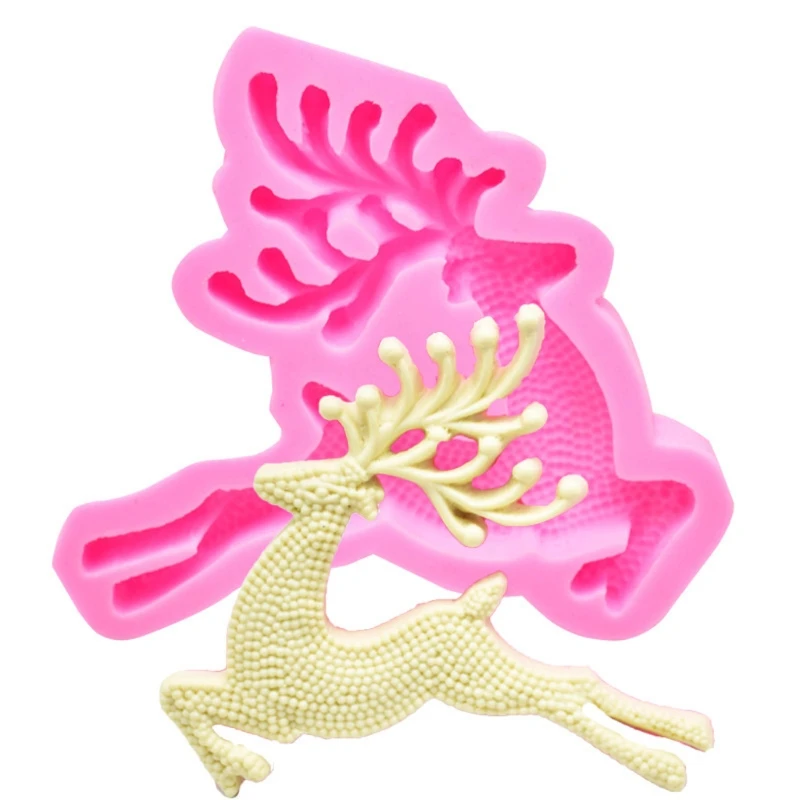 

Christmas Deer Elk Silicone Mold Jump Elk Fondant Resin Molds Art Craft Tools 85LF