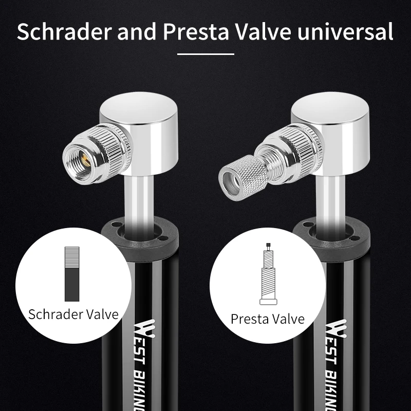 WEST BIKING мини велосипедный насос воздушный для шин Schrader Presta клапан шаровой
