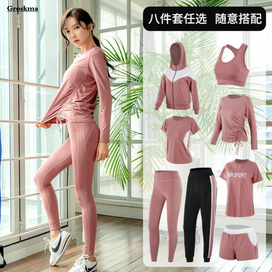 

Women Yoga 2/3/4/5/8 Piece Set Plus Size Coats Sportswear Running Shorts Pants Fitness Gym Leggings Autumn Suits Clothes 3XL