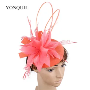 Imitation Sinamay Wedding Women Headpiece Headband Fancy Feather Flower Fascinator Hats Hair Clip Bride Marry Fedora Cap Imitation Sinamay Wedding Women Headpiece Headband Fancy Feather Flower Fascinator Hats Hair Clip Bride Marry Fedora Cap