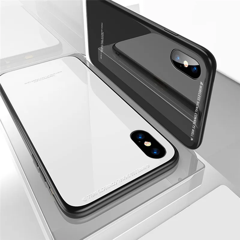Роскошный чехол из закаленного стекла для телефона iPhone XSMax caes Apple iphone X XS XR 8 7 6 6S plus