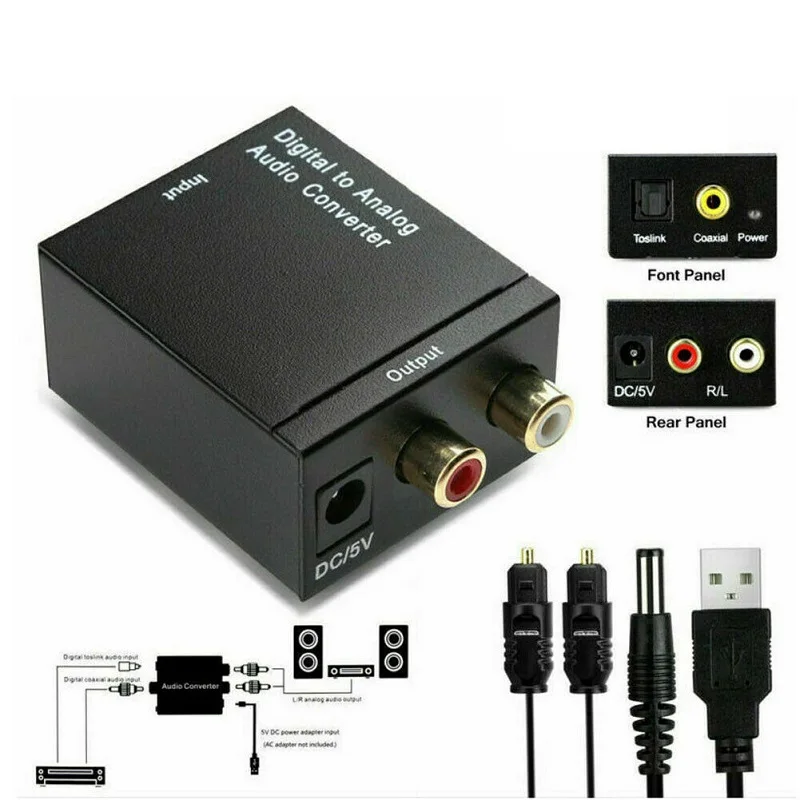TIPTOP оптический цифровой стерео аудио SPDIF Toslink коаксиальный сигнал в аналоговый