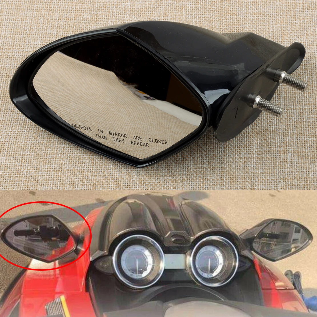 

Зеркало заднего вида для мотоцикла, переднее левое, ABS, подходит для Yamaha WaveRunner VX 110 Deluxe Cruiser Sport