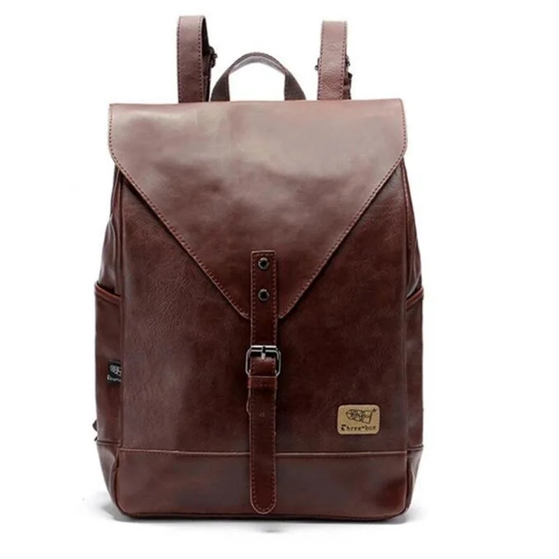 

2021 Hot! Men and Women Fashion PU Leather Backpack School Bag Popular Style Brown Bags and Shoulder School Backpacks for Women