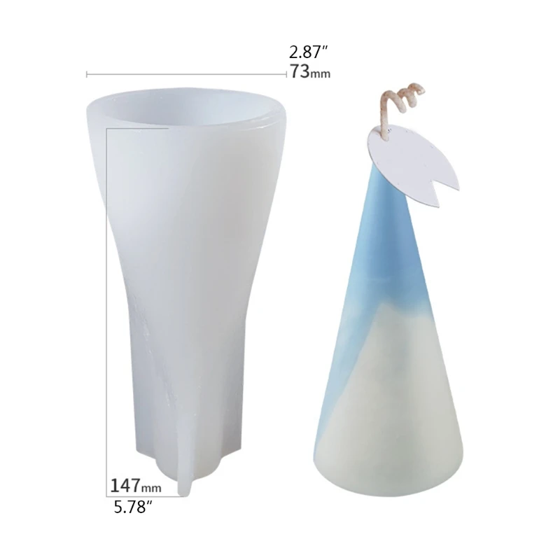 

2021 New Handmade Soap Candle Mold Silicone Hexagonal Conical Crystal Epoxy Aroma Mold Crafts For Candle Making