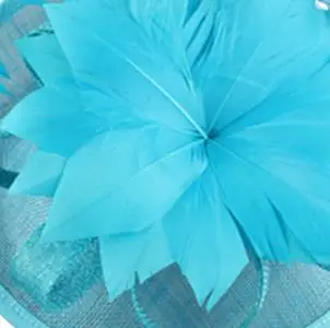 Новинка, 4 слоя, sinamay, вуалетки, millinery, женские, вечерние, для чаепития, головные уборы, женские, свадебные, для свадьбы, головной убор, модный, для случая - Цвет: Небесно-голубой