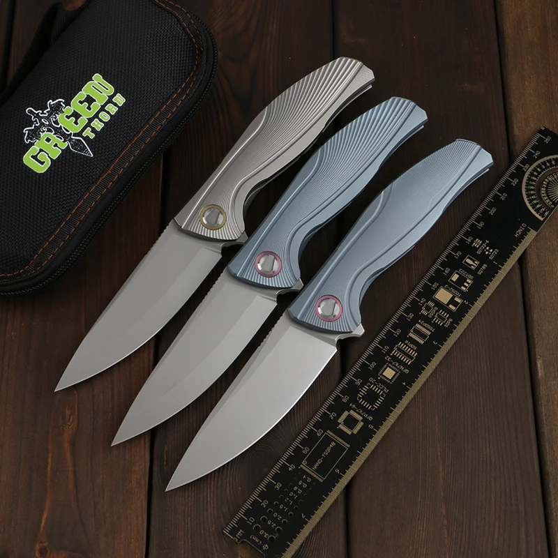 Складной нож Green thorn F7 карманный С флиппером лезвие M390 титановая ручка TC4 для