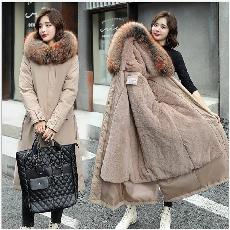 

Winter Coat Women 2020 Fashion Winter Jacket Women Fur Lining Cotton padded Parka Outwear Winter Hooded Female Jacket Warm G841