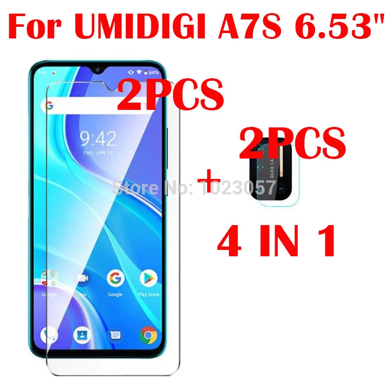 3 in 1 glass case for umidigi a7s a9 6 53 case soft clear shockproof phone cover for umidigi a7s 6 53 case free global shipping