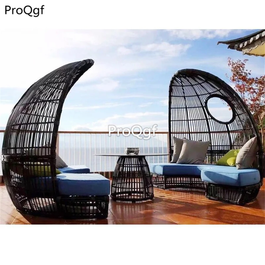 Ngryise 1Pcs A Set rattan bird nest shape sofa white brown black choice - Цвет: black
