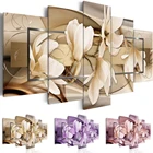 2020 Настенная картина на холсте 5 шт. розовый коричневый фиолетовый цветок орхидеи Современное украшение для дома (без рамки)