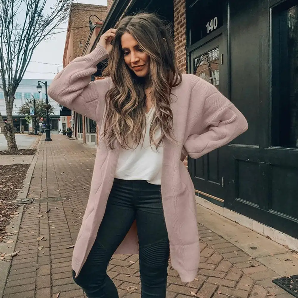 Женский кардиган бохо с рукавами-фонариками свободный свитер v-образным вырезом