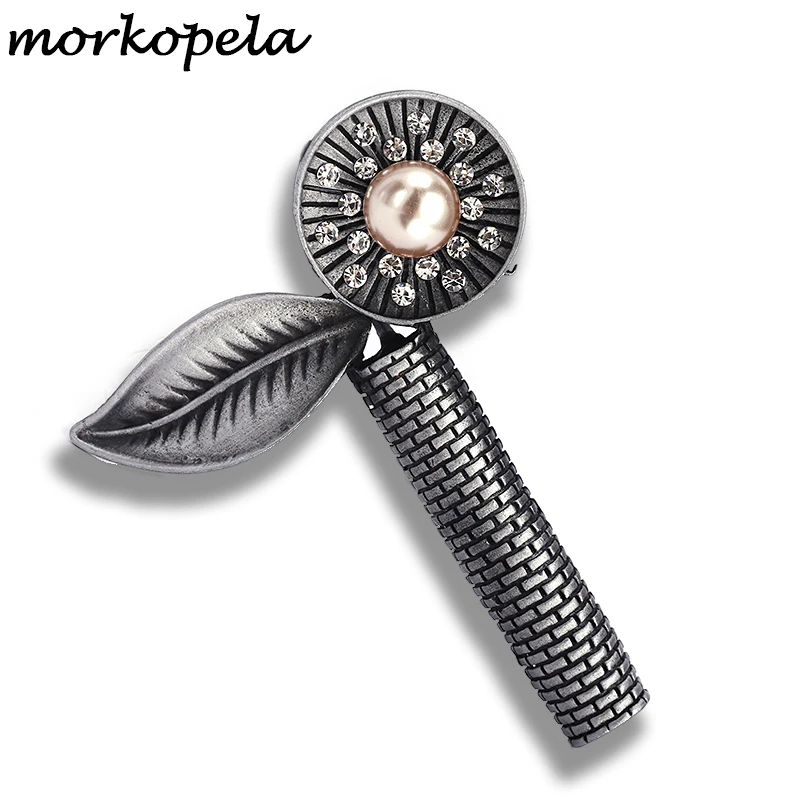 Женская Винтажная брошь Morkopela большая с имитацией жемчуга заколки для шарфа